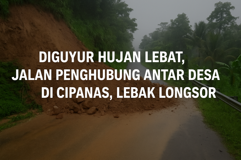 Longsor Timbulkan Gangguan Akses Antar Desa di Cipanas, Lebak